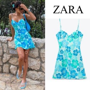 SATIN EFFECT FLORAL PRINT DRESS || ZARA || YKCLOSET